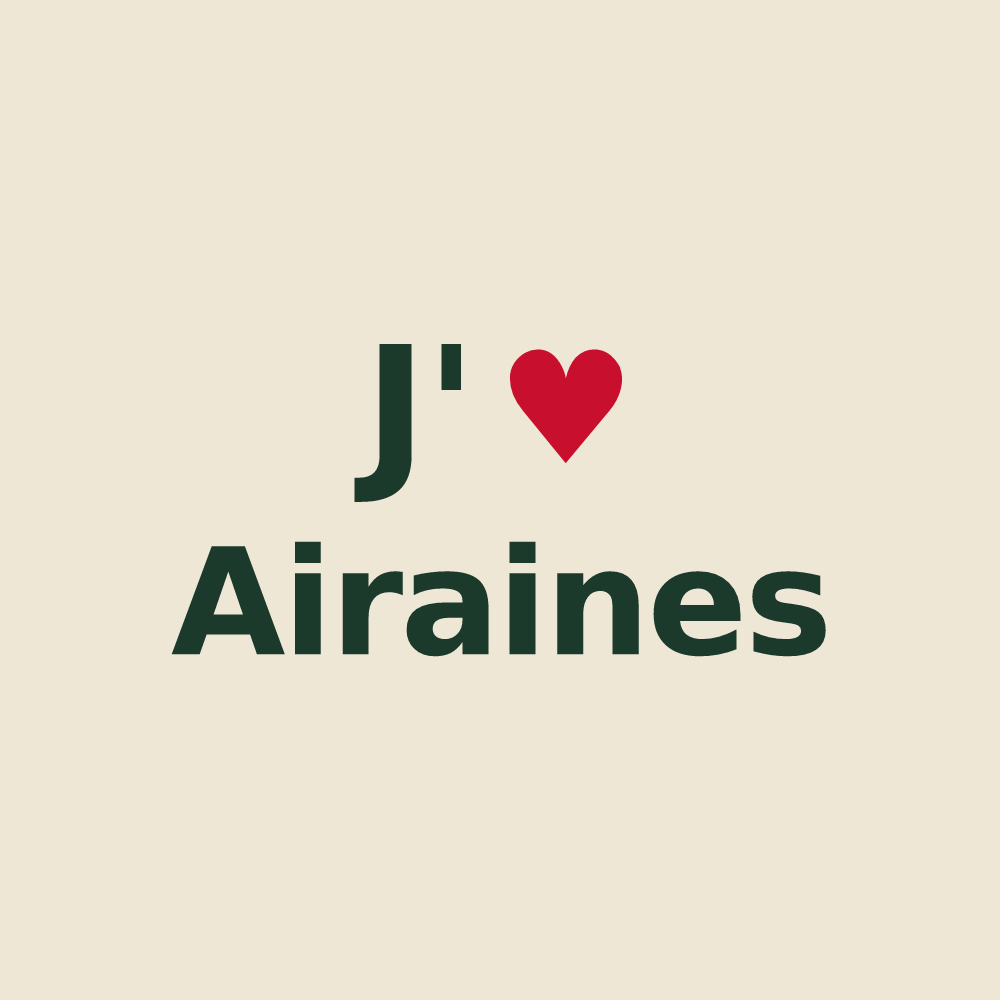 Tote bag personnalisé Airaines — design J'aime Airaines
