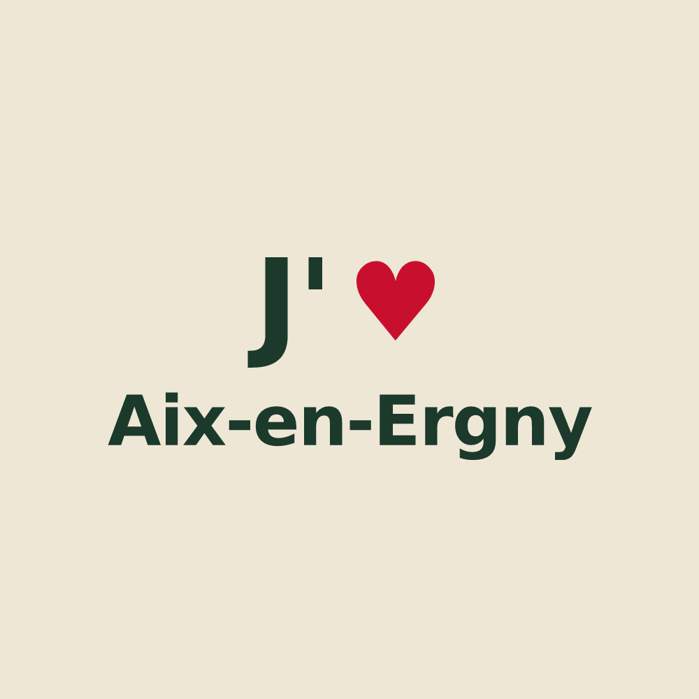 Tote bag personnalisé Aix-en-Ergny — design « J'aime Aix-en-Ergny » imprimé sur le tote bag