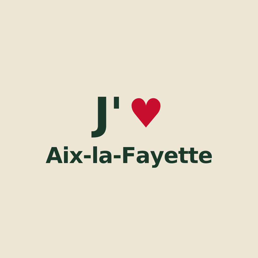 Tote bag personnalisé Aix-la-Fayette — design J'aime Aix-la-Fayette