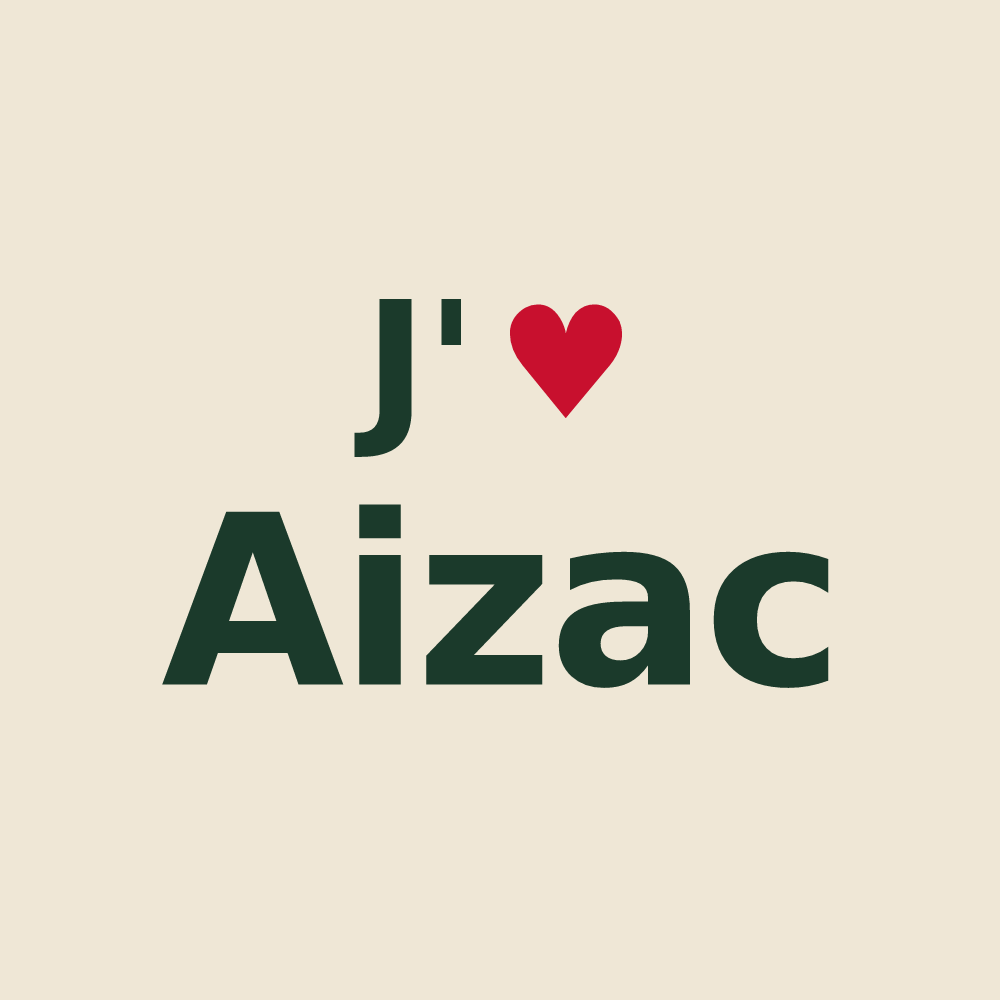 Tote bag personnalisé Aizac — design J'aime Aizac