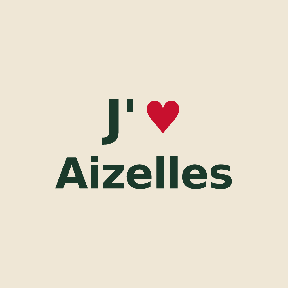 Tote bag personnalisé Aizelles — design J'aime Aizelles