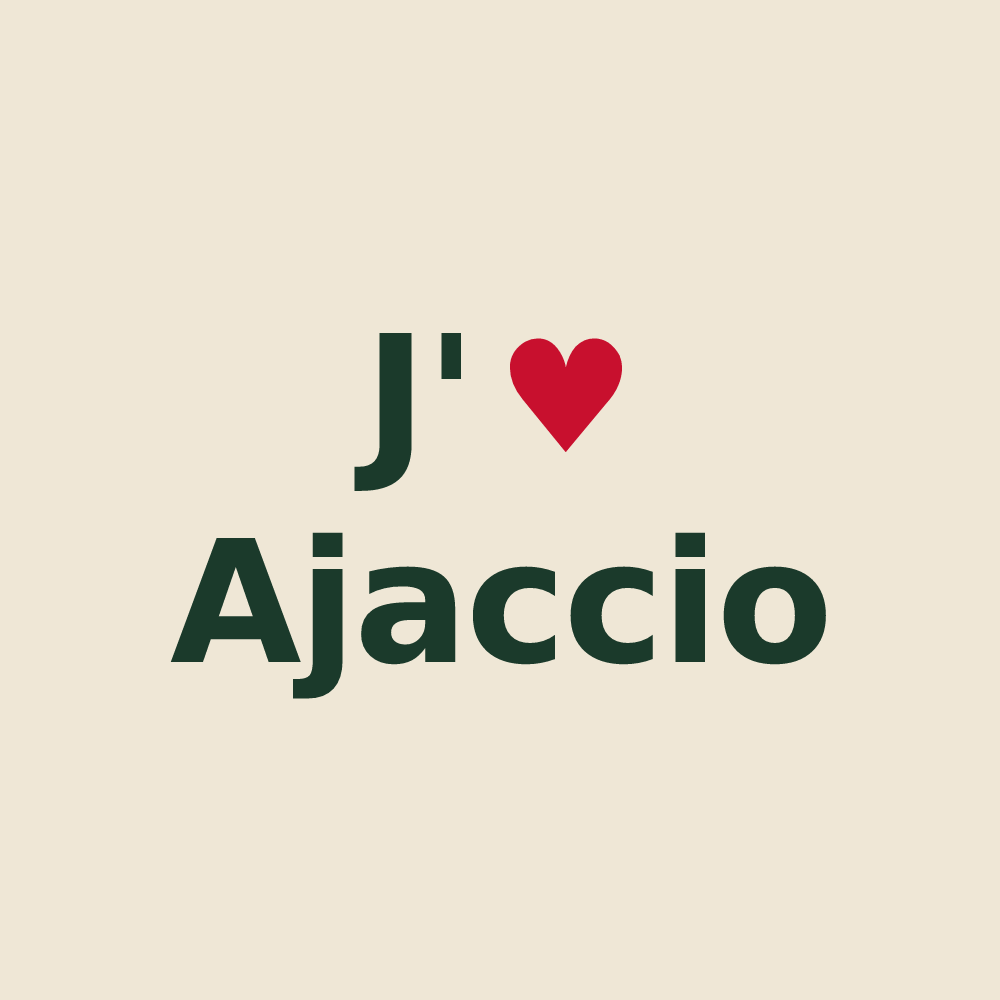 Tote bag personnalisé Ajaccio — design J'aime Ajaccio