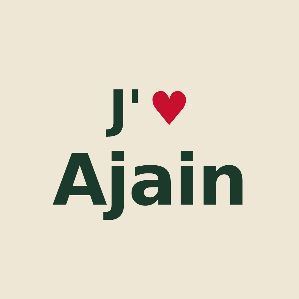 Tote bag personnalisé Ajain — design J'aime Ajain