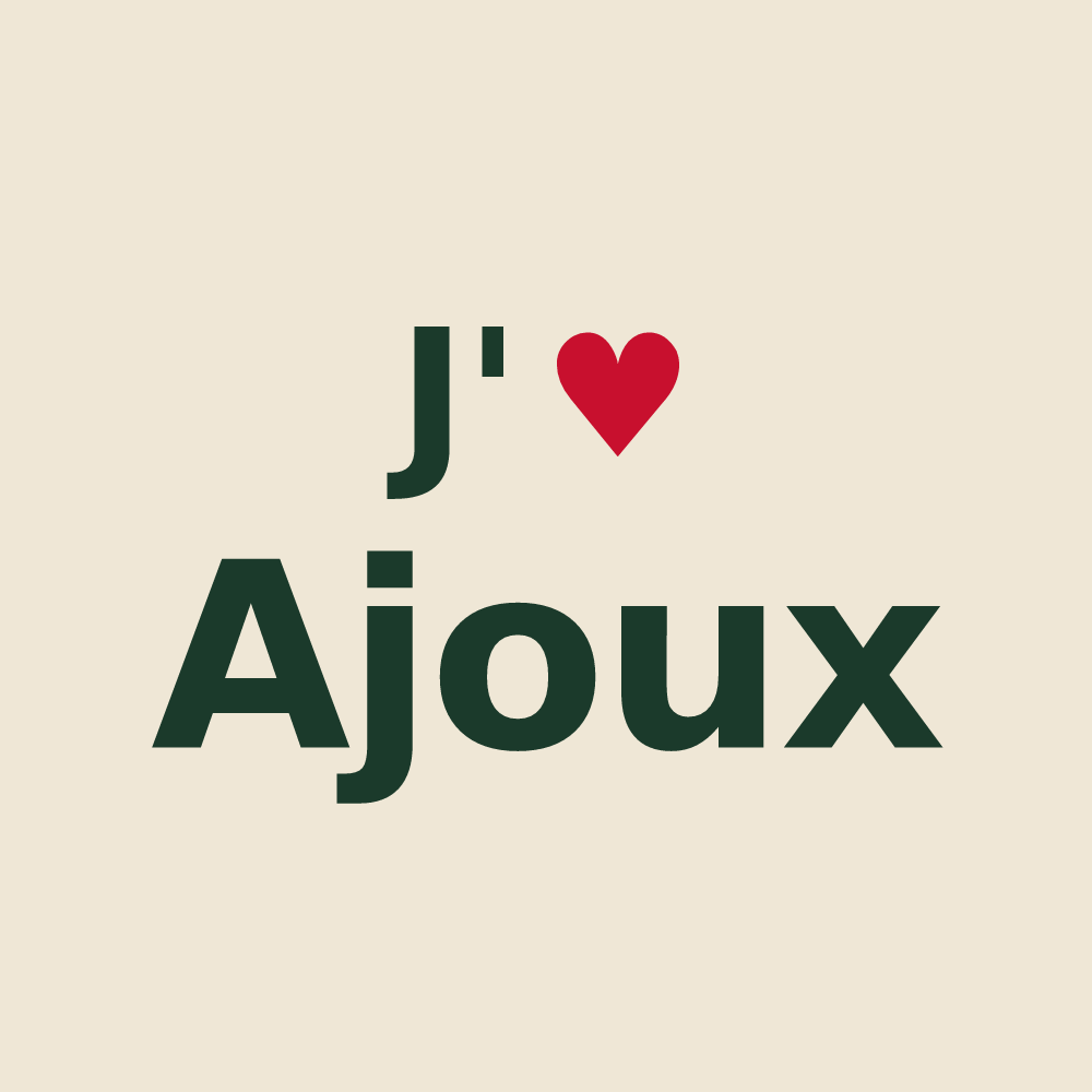 Tote bag personnalisé Ajoux — design J'aime Ajoux
