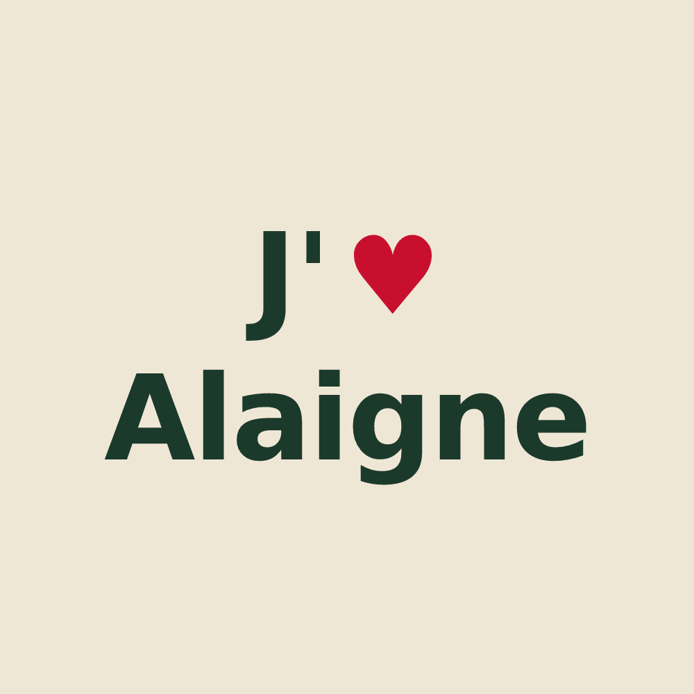 Tote bag personnalisé Alaigne — design J'aime Alaigne