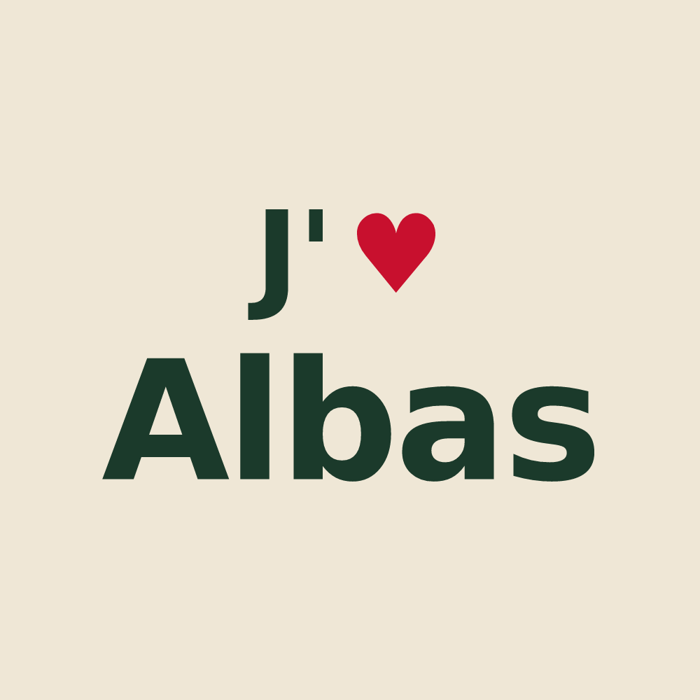 Tote bag personnalisé Albas — design J'aime Albas