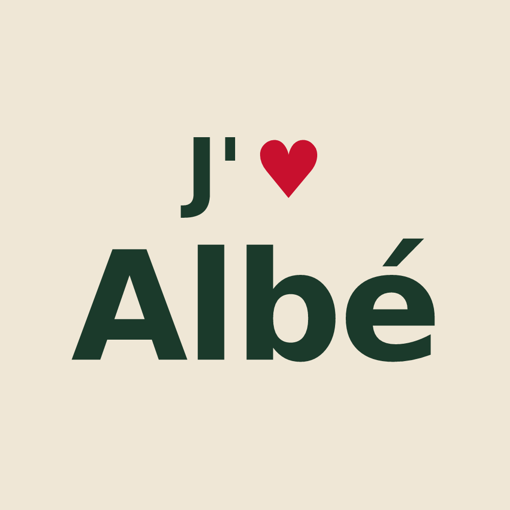 Tote bag personnalisé Albé — design J'aime Albé