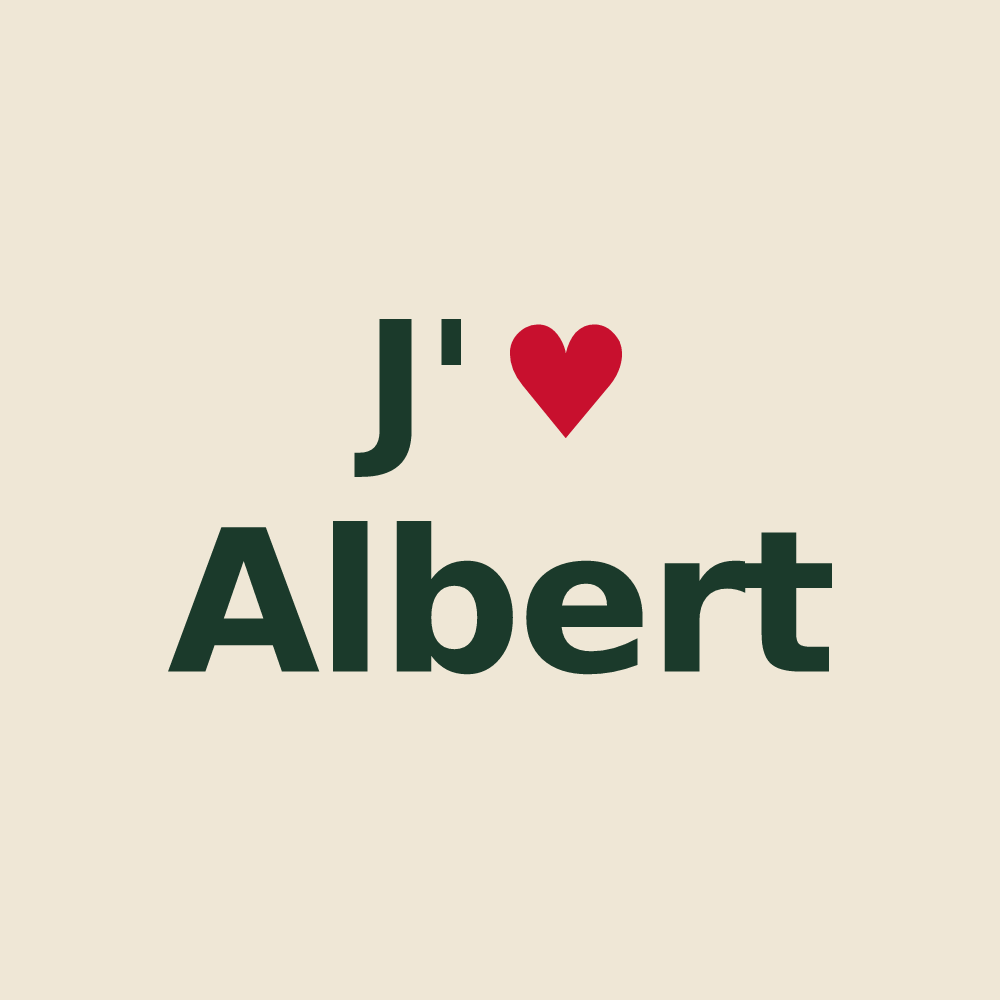 Tote bag personnalisé Albert — design J'aime Albert