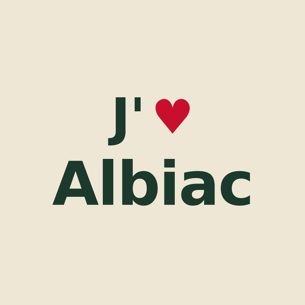 Tote bag personnalisé Albiac — design J'aime Albiac