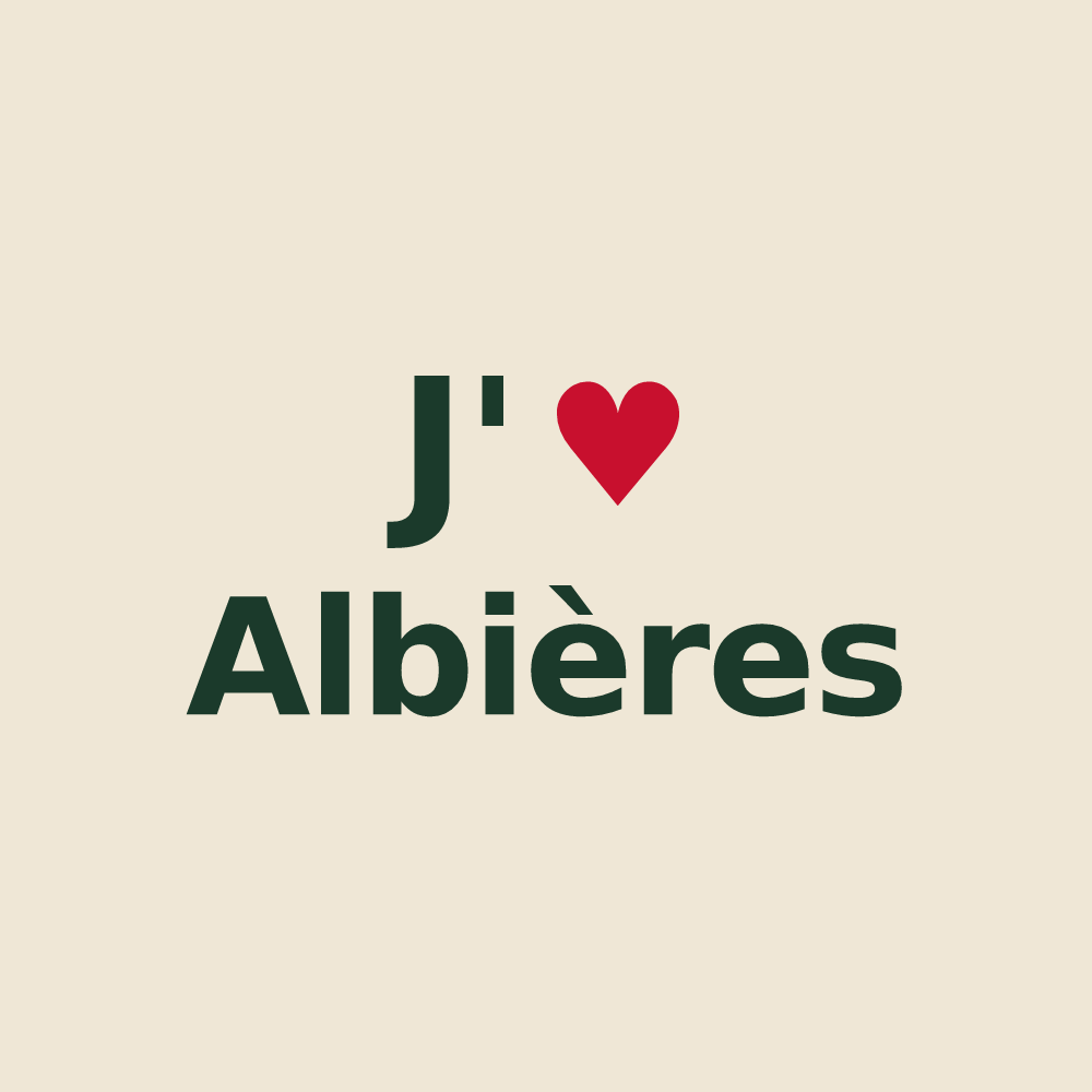 Tote bag personnalisé Albières — design J'aime Albières