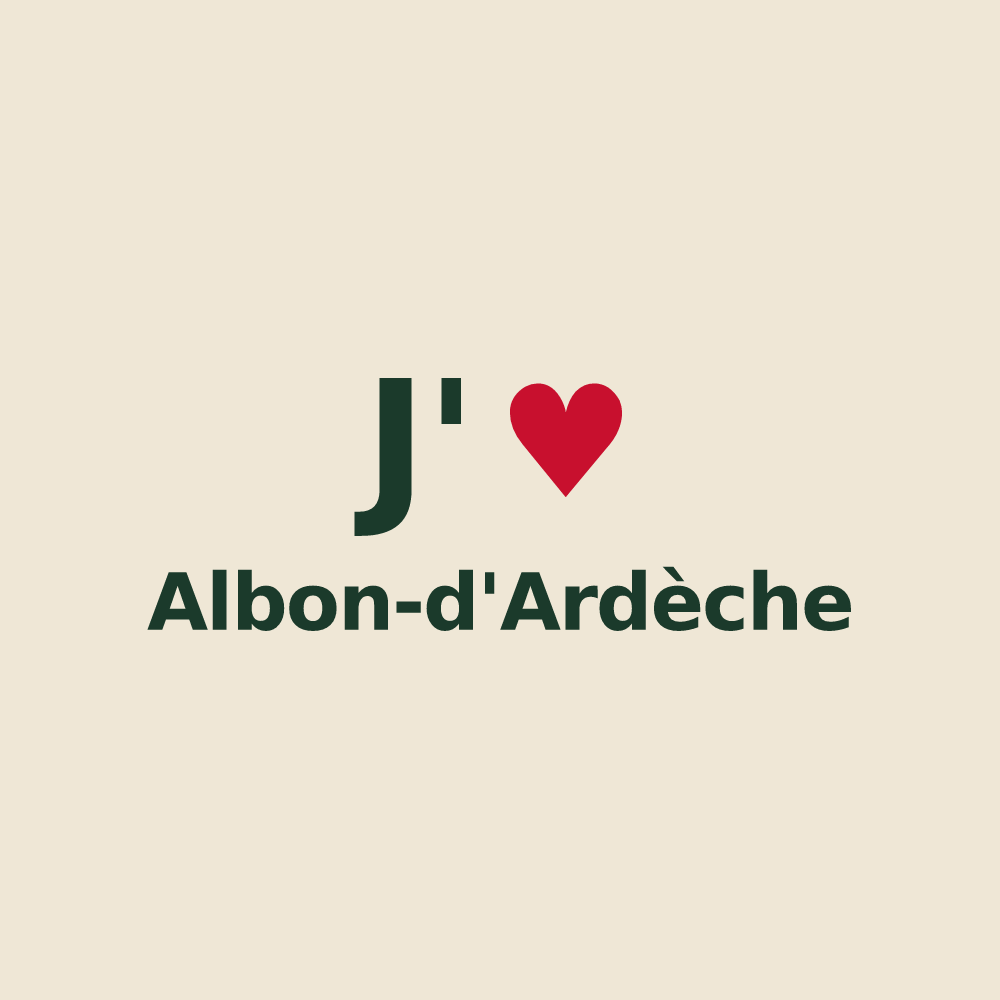 Tote bag personnalisé Albon-d'Ardèche — design J'aime Albon-d'Ardèche