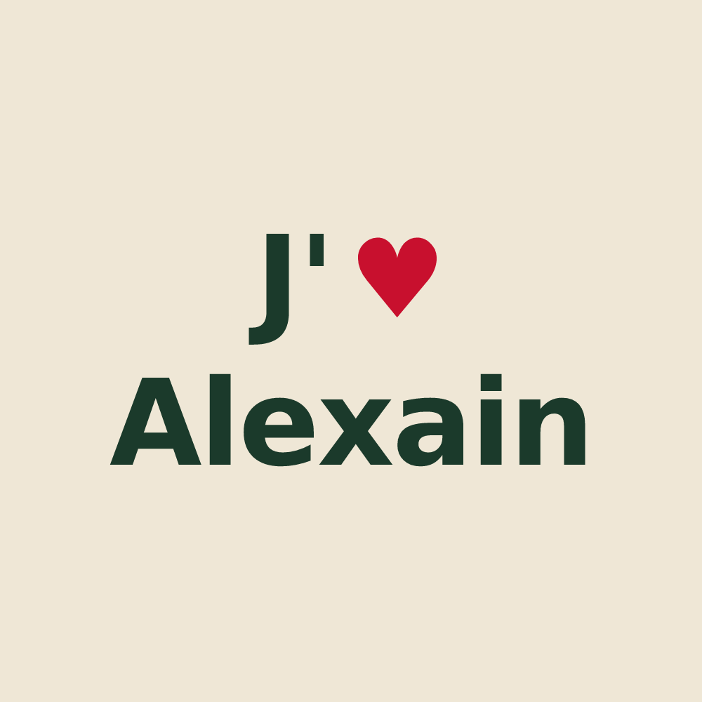 Tote bag personnalisé Alexain — design J'aime Alexain