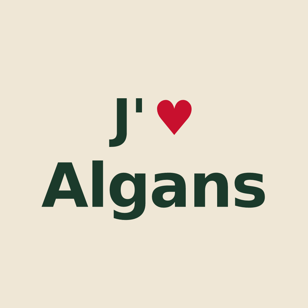 Tote bag personnalisé Algans — design J'aime Algans