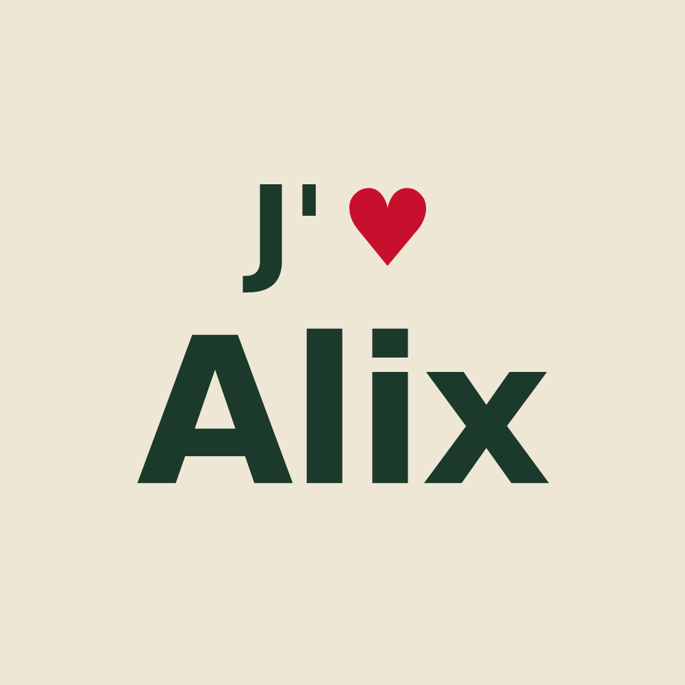 Tote bag personnalisé Alix — design J'aime Alix