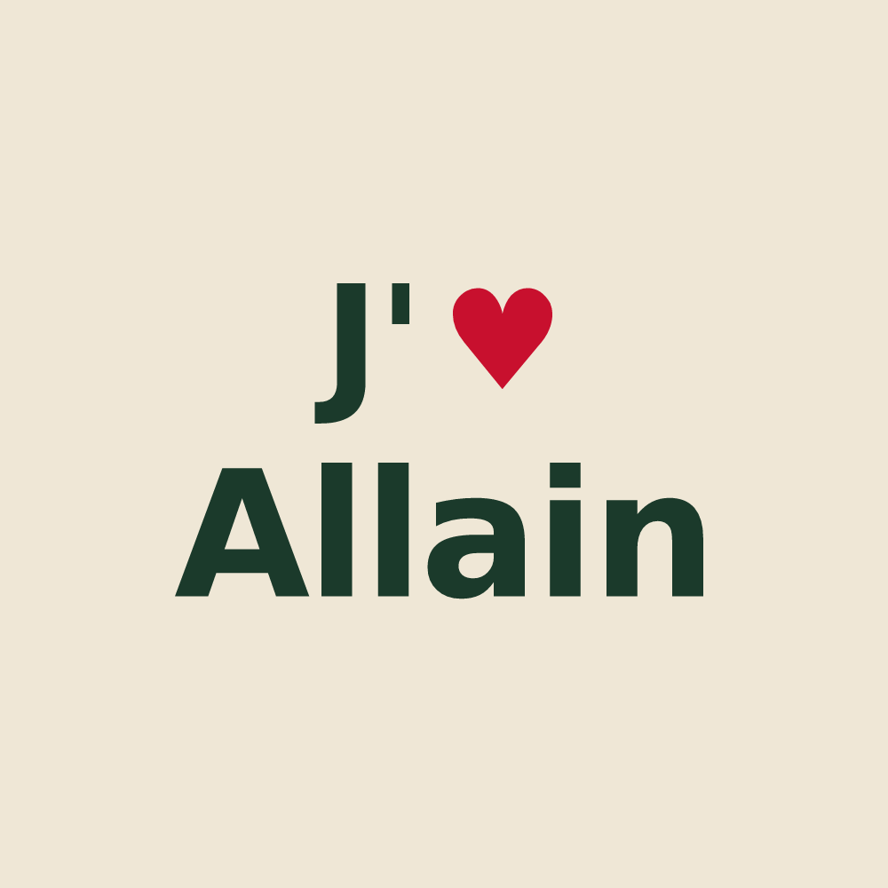 Tote bag personnalisé Allain — design J'aime Allain