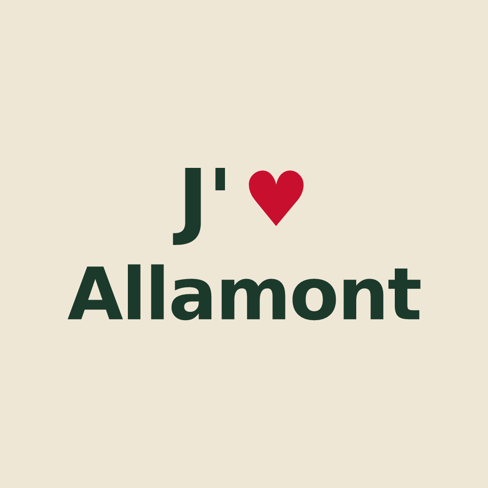Tote bag personnalisé Allamont — design « J'aime Allamont » imprimé sur le tote bag