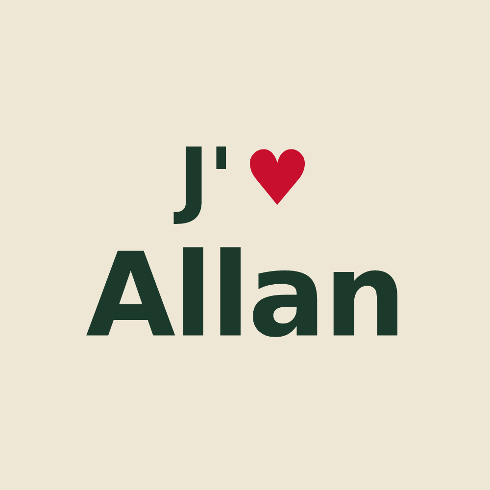 Tote bag personnalisé Allan — design J'aime Allan