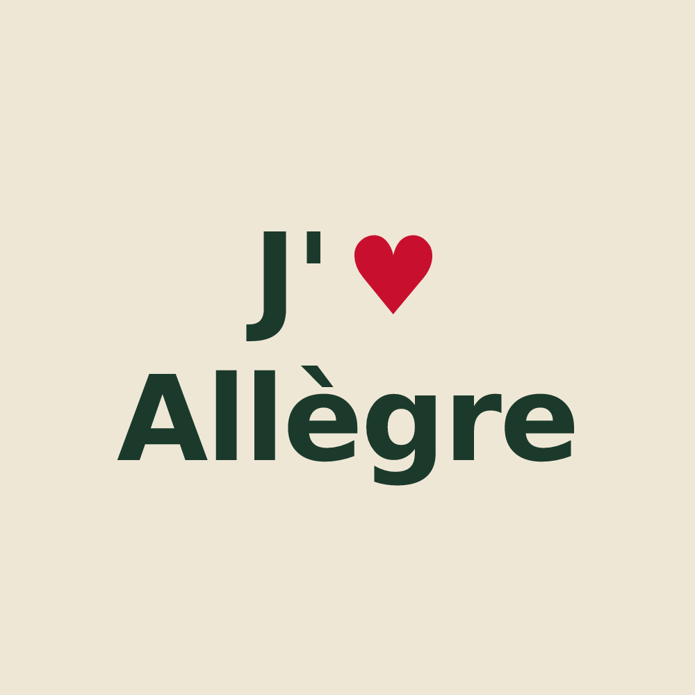 Tote bag personnalisé Allègre — design J'aime Allègre