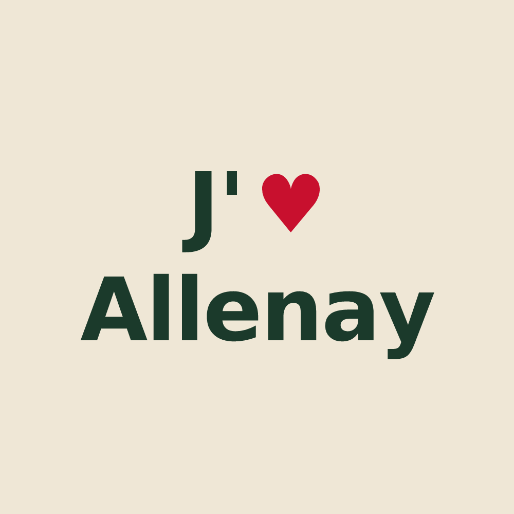 Tote bag personnalisé Allenay — design « J'aime Allenay » imprimé sur le tote bag