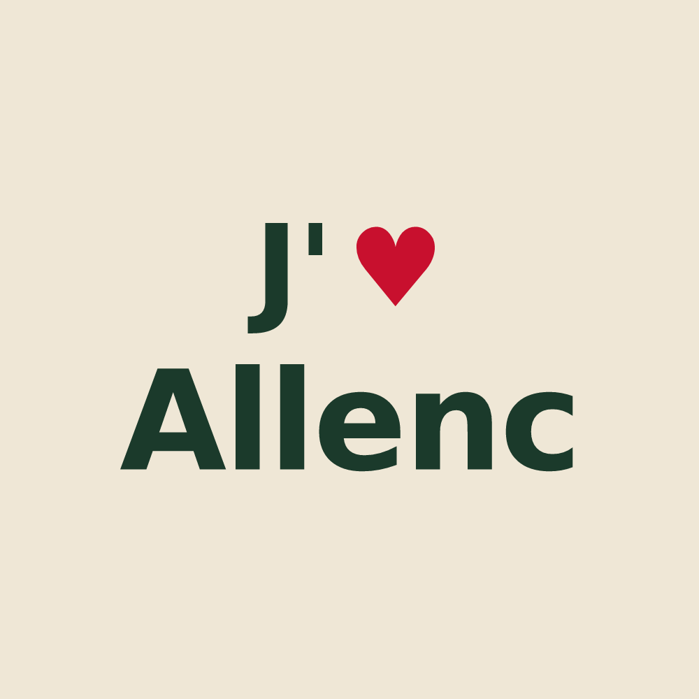 Tote bag personnalisé Allenc — design J'aime Allenc