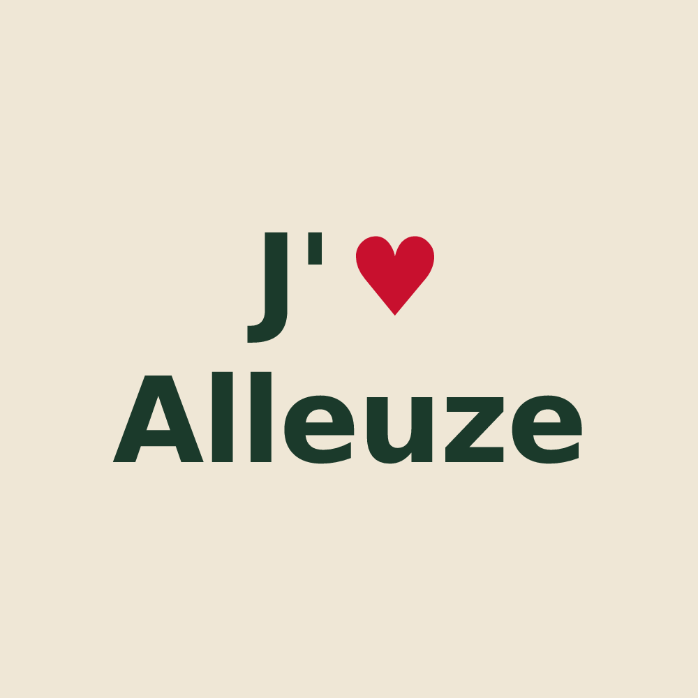 Tote bag personnalisé Alleuze — design J'aime Alleuze