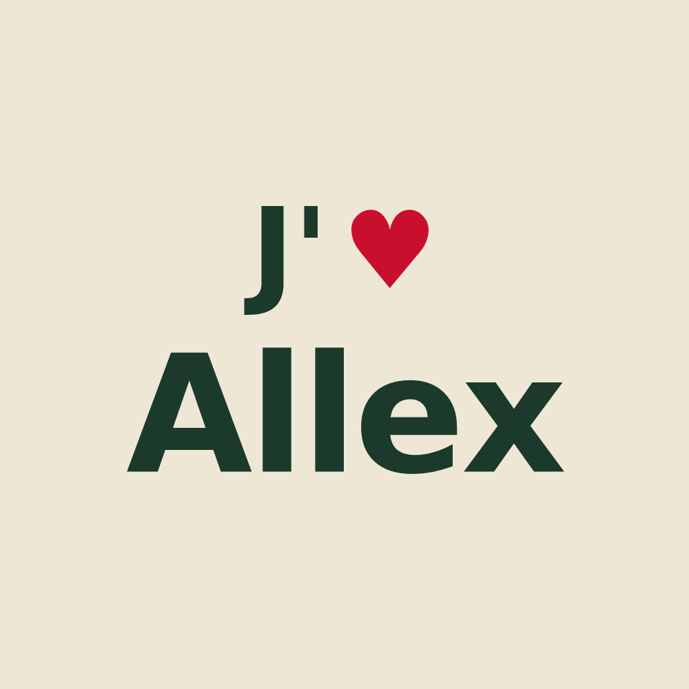 Tote bag personnalisé Allex — design J'aime Allex