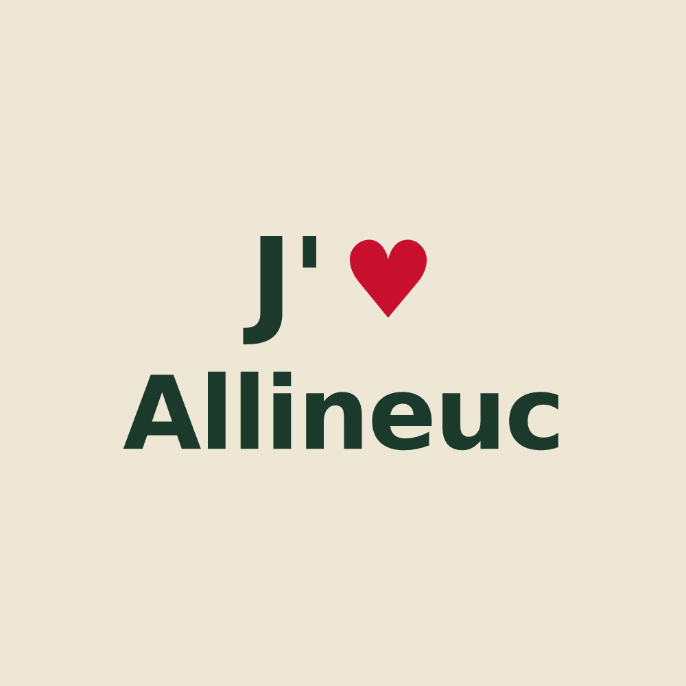 Tote bag personnalisé Allineuc — design J'aime Allineuc