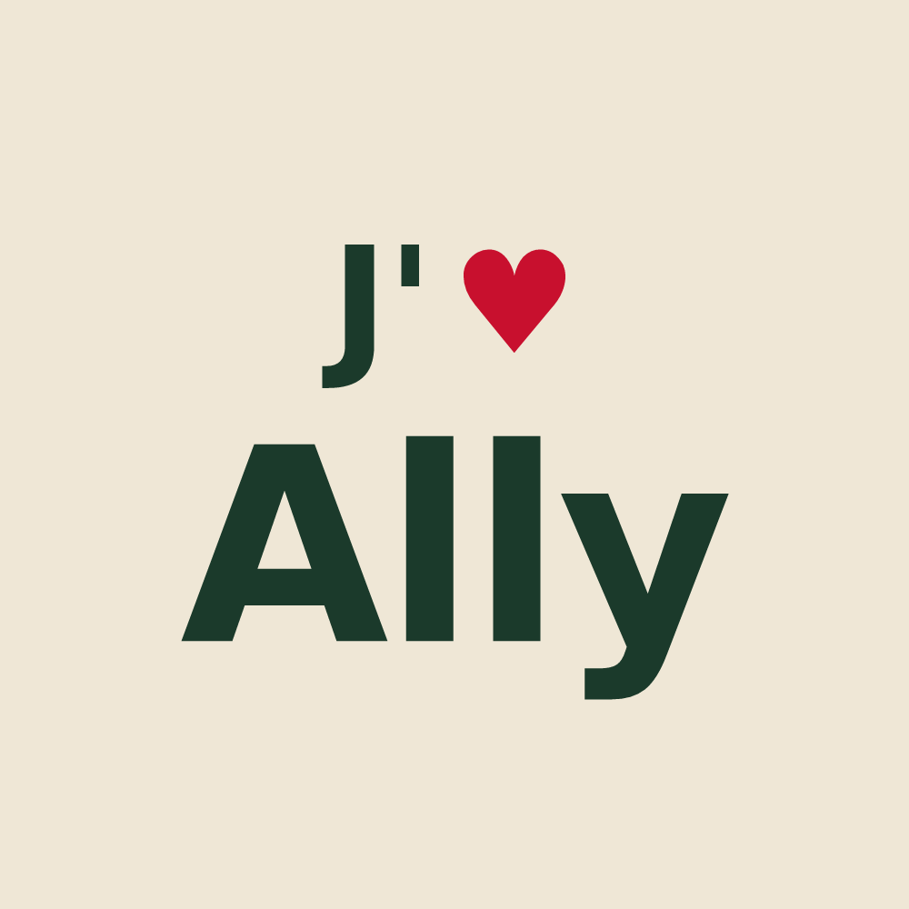 Tote bag personnalisé Ally — design J'aime Ally