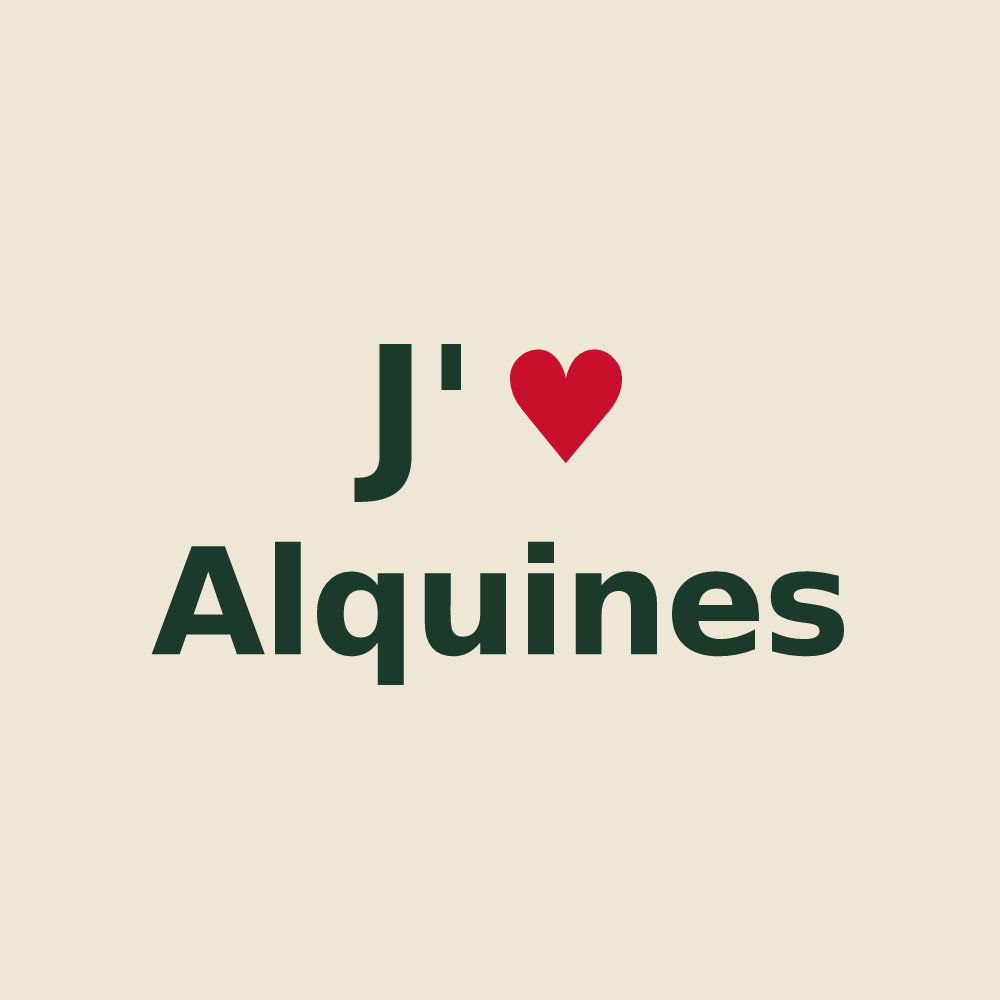 Tote bag personnalisé Alquines — design J'aime Alquines