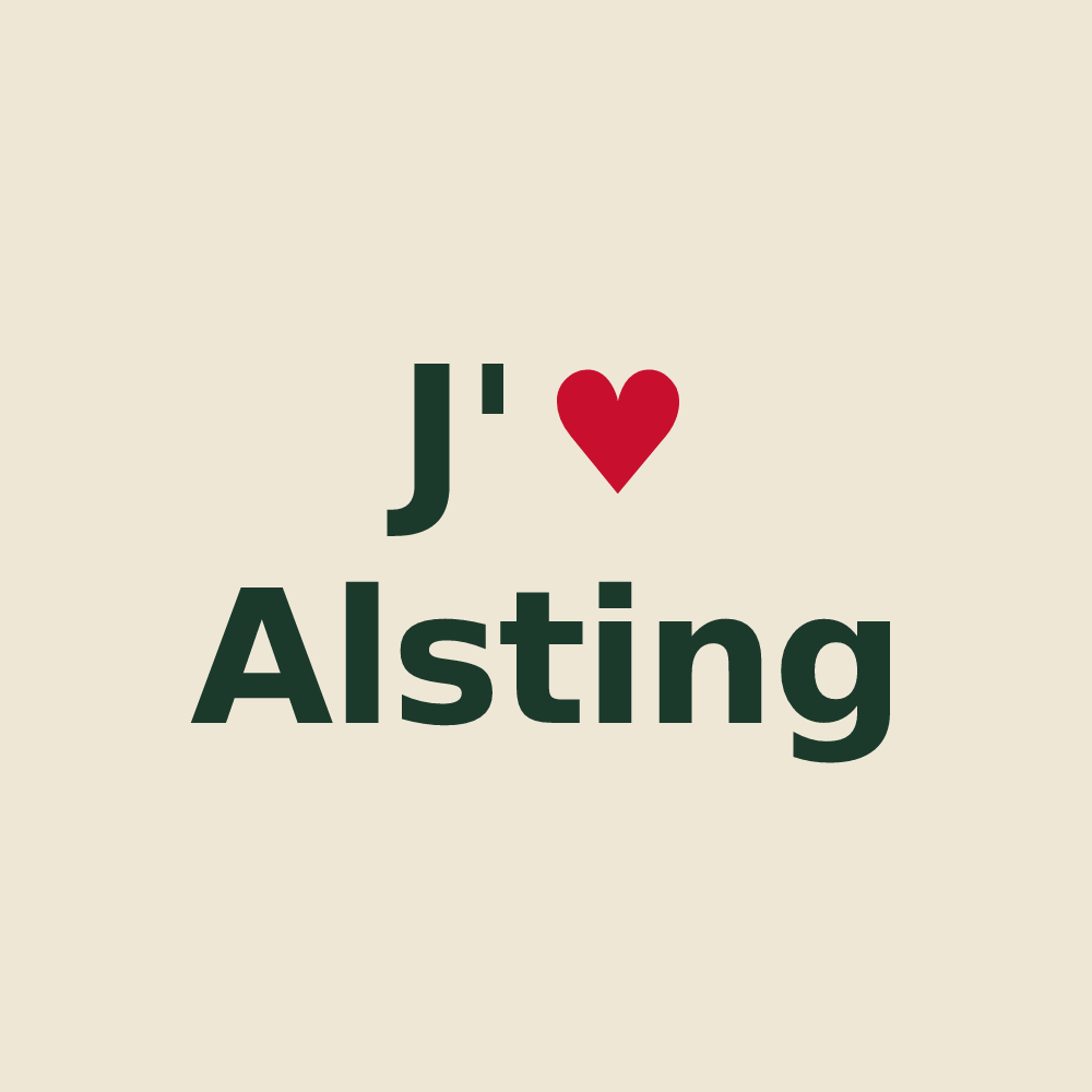 Tote bag personnalisé Alsting — design J'aime Alsting