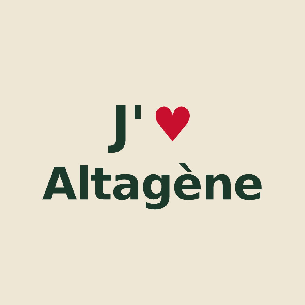 Tote bag personnalisé Altagène — design J'aime Altagène