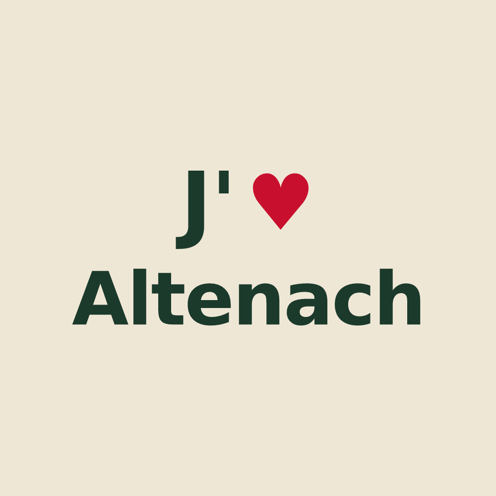 Tote bag personnalisé Altenach — design « J'aime Altenach » imprimé sur le tote bag