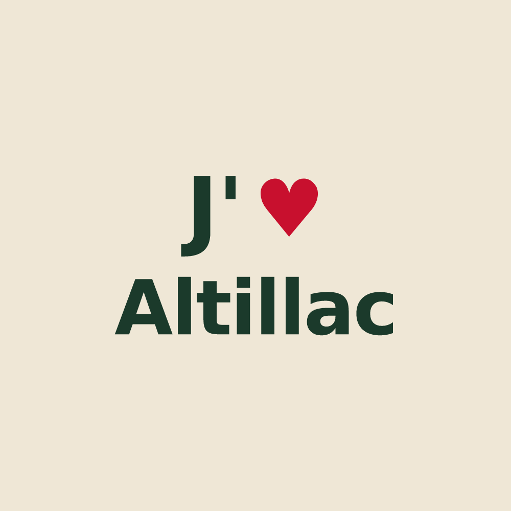 Tote bag personnalisé Altillac — design J'aime Altillac
