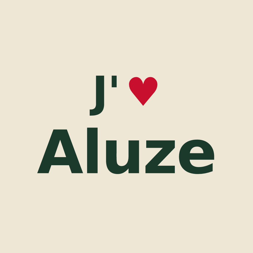 Tote bag personnalisé Aluze — design J'aime Aluze