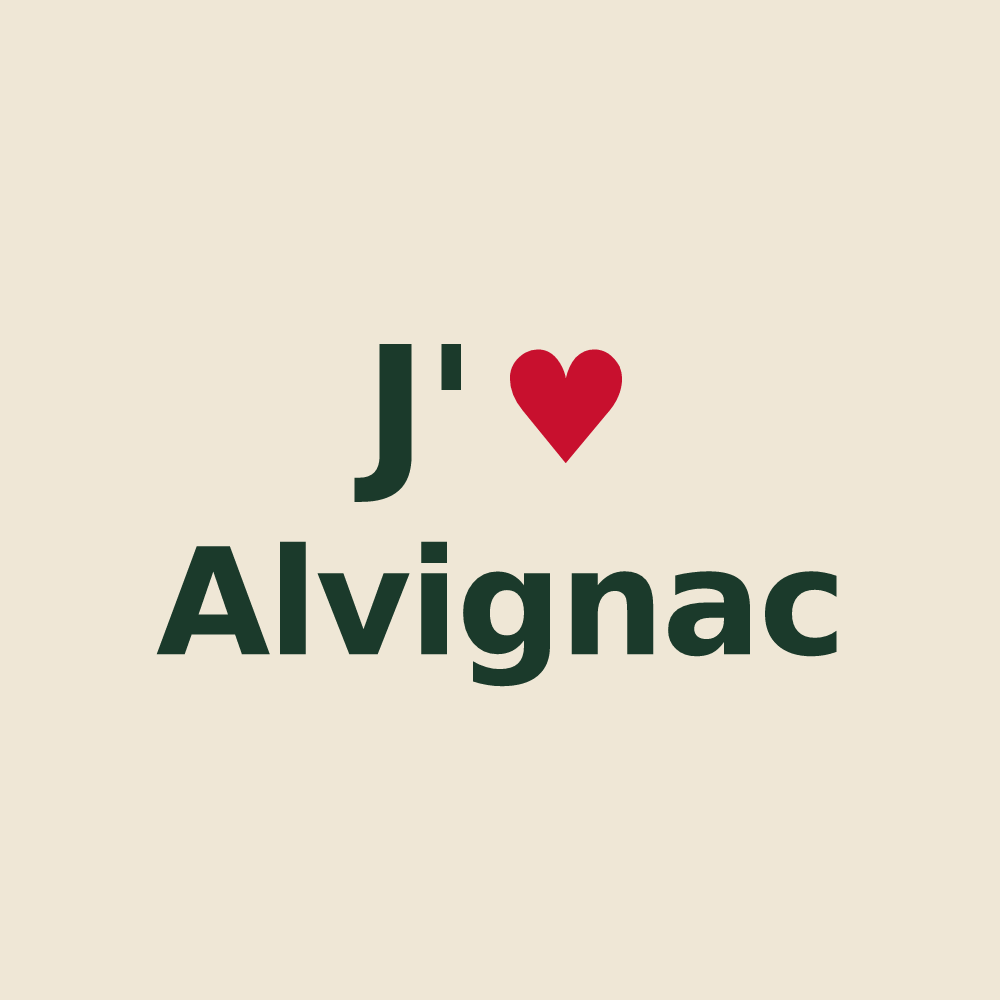 Tote bag personnalisé Alvignac — design J'aime Alvignac