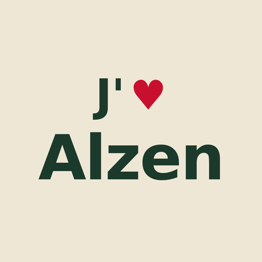 Tote bag personnalisé Alzen — design J'aime Alzen