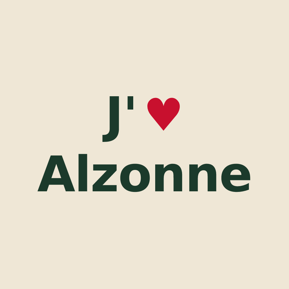 Tote bag personnalisé Alzonne — design J'aime Alzonne