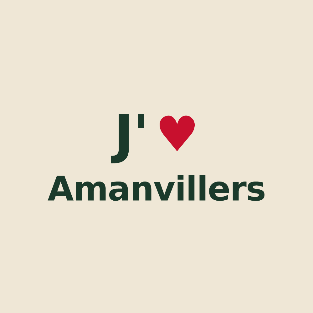 Tote bag personnalisé Amanvillers — design J'aime Amanvillers