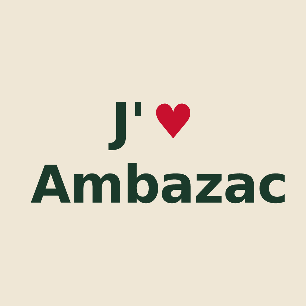 Tote bag personnalisé Ambazac — design J'aime Ambazac
