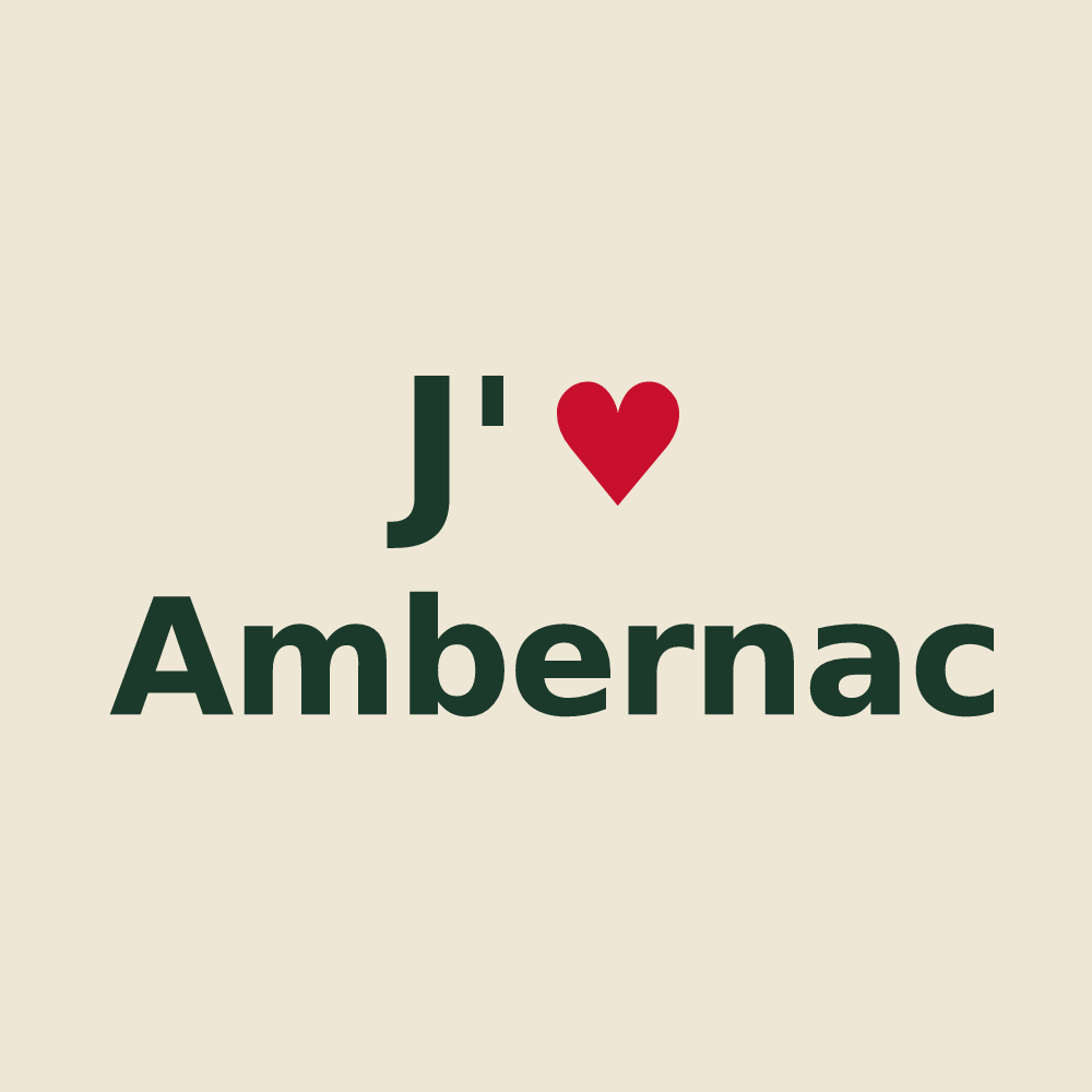 Tote bag personnalisé Ambernac — design J'aime Ambernac