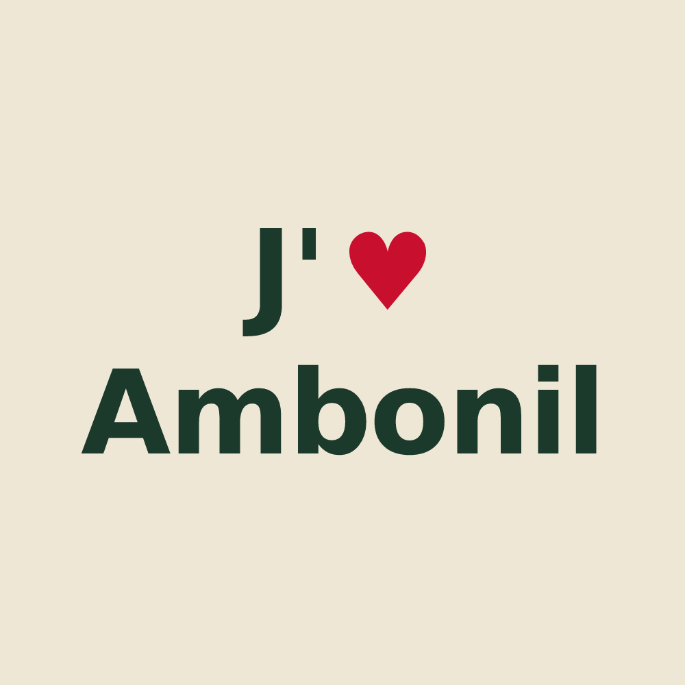 Tote bag personnalisé Ambonil — design J'aime Ambonil