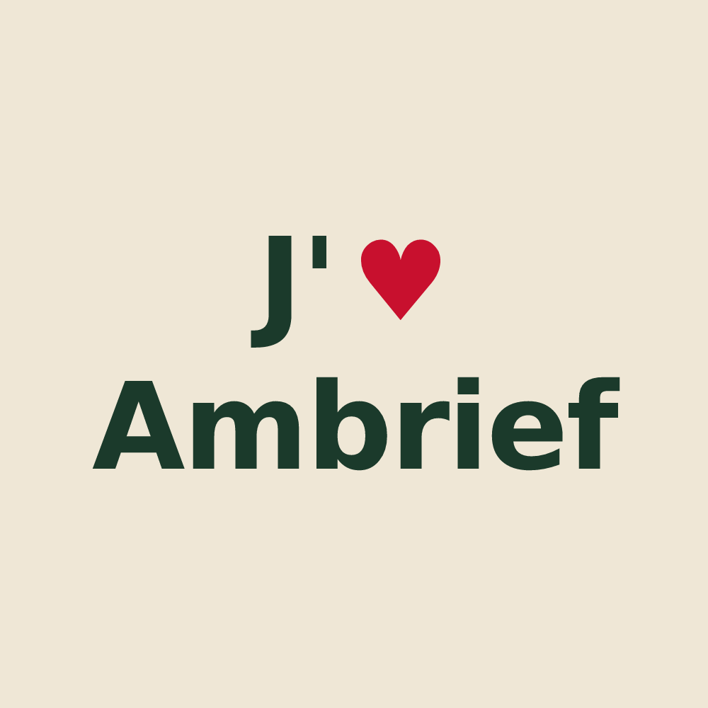 Tote bag personnalisé Ambrief — design J'aime Ambrief