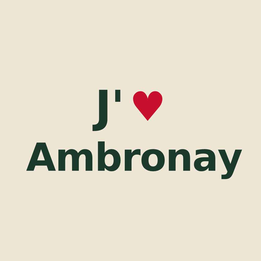 Tote bag personnalisé Ambronay — design J'aime Ambronay