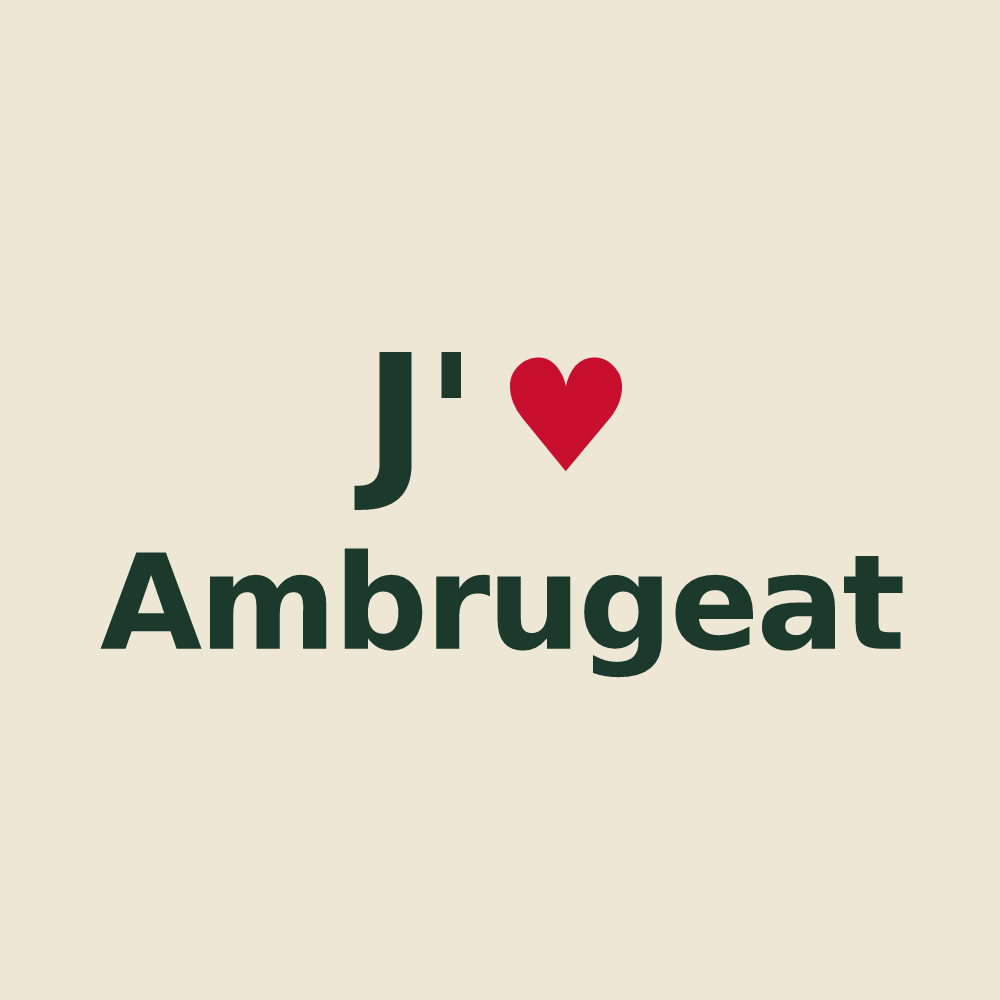Tote bag personnalisé Ambrugeat — design J'aime Ambrugeat