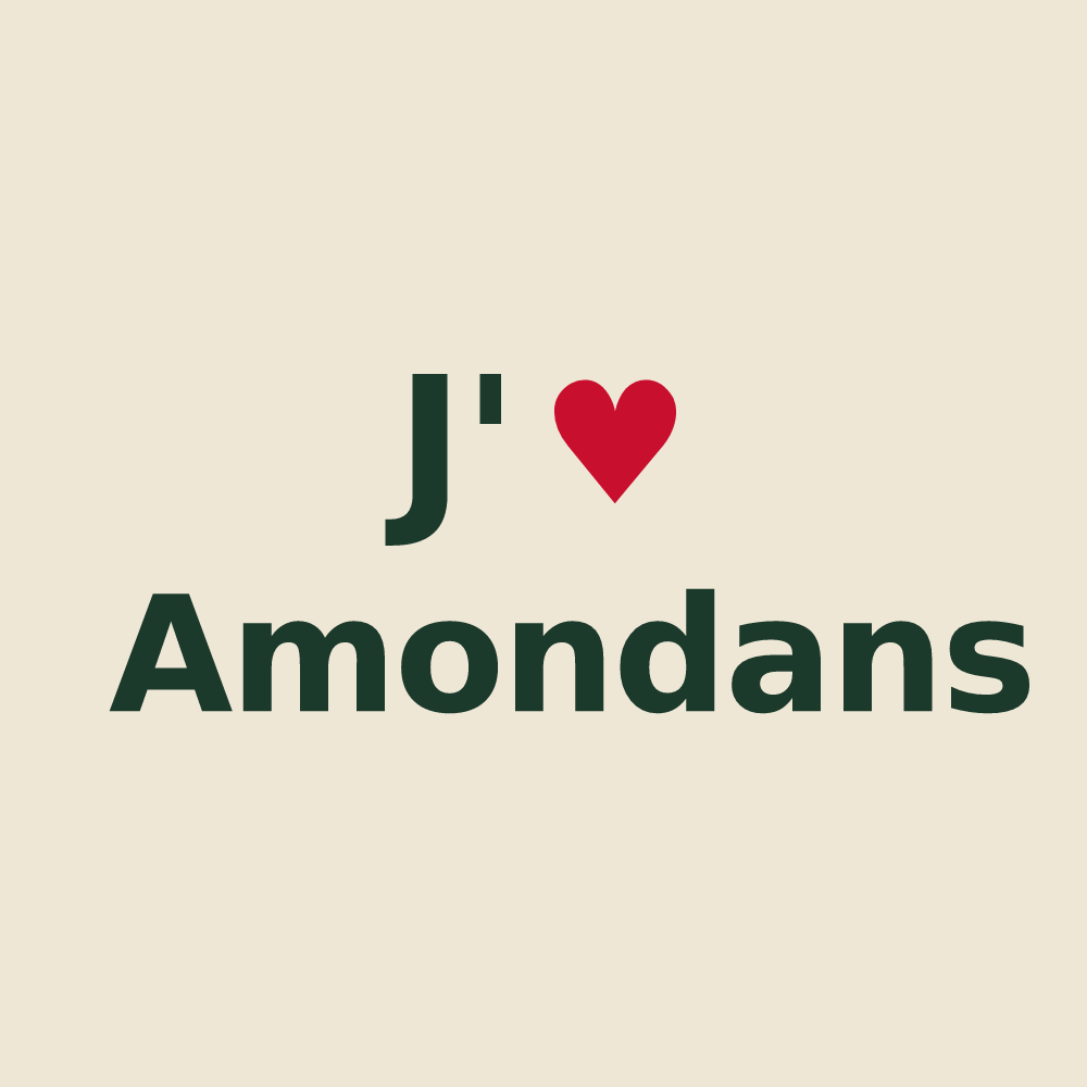 Tote bag personnalisé Amondans — design « J'aime Amondans » imprimé sur le tote bag