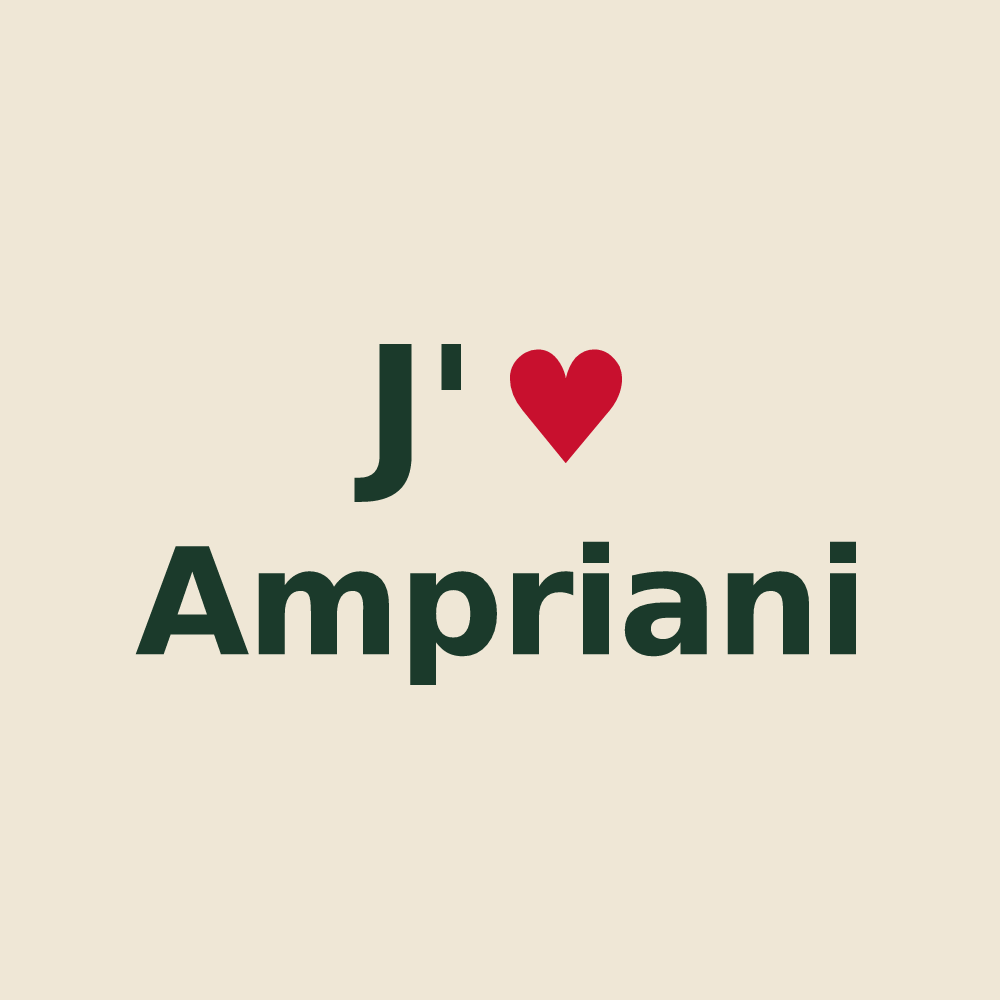 Tote bag personnalisé Ampriani — design J'aime Ampriani