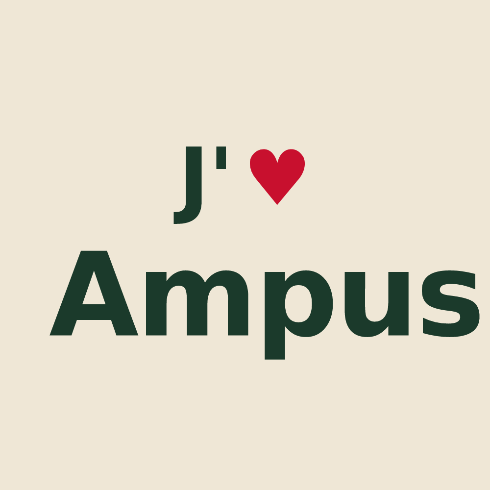 Tote bag personnalisé Ampus — design J'aime Ampus