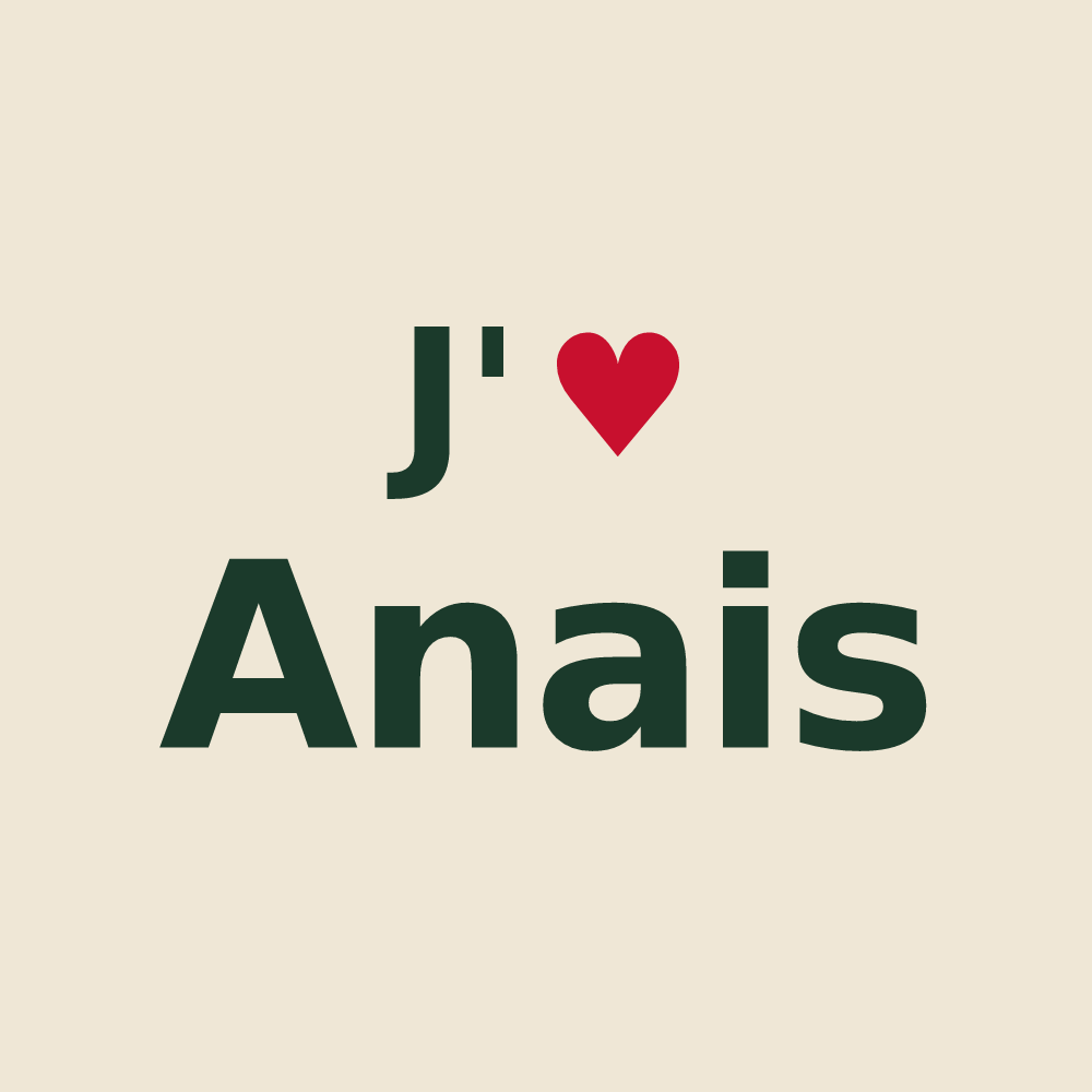 Tote bag personnalisé Anais — design J'aime Anais