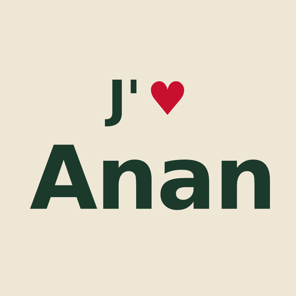 Tote bag personnalisé Anan — design J'aime Anan