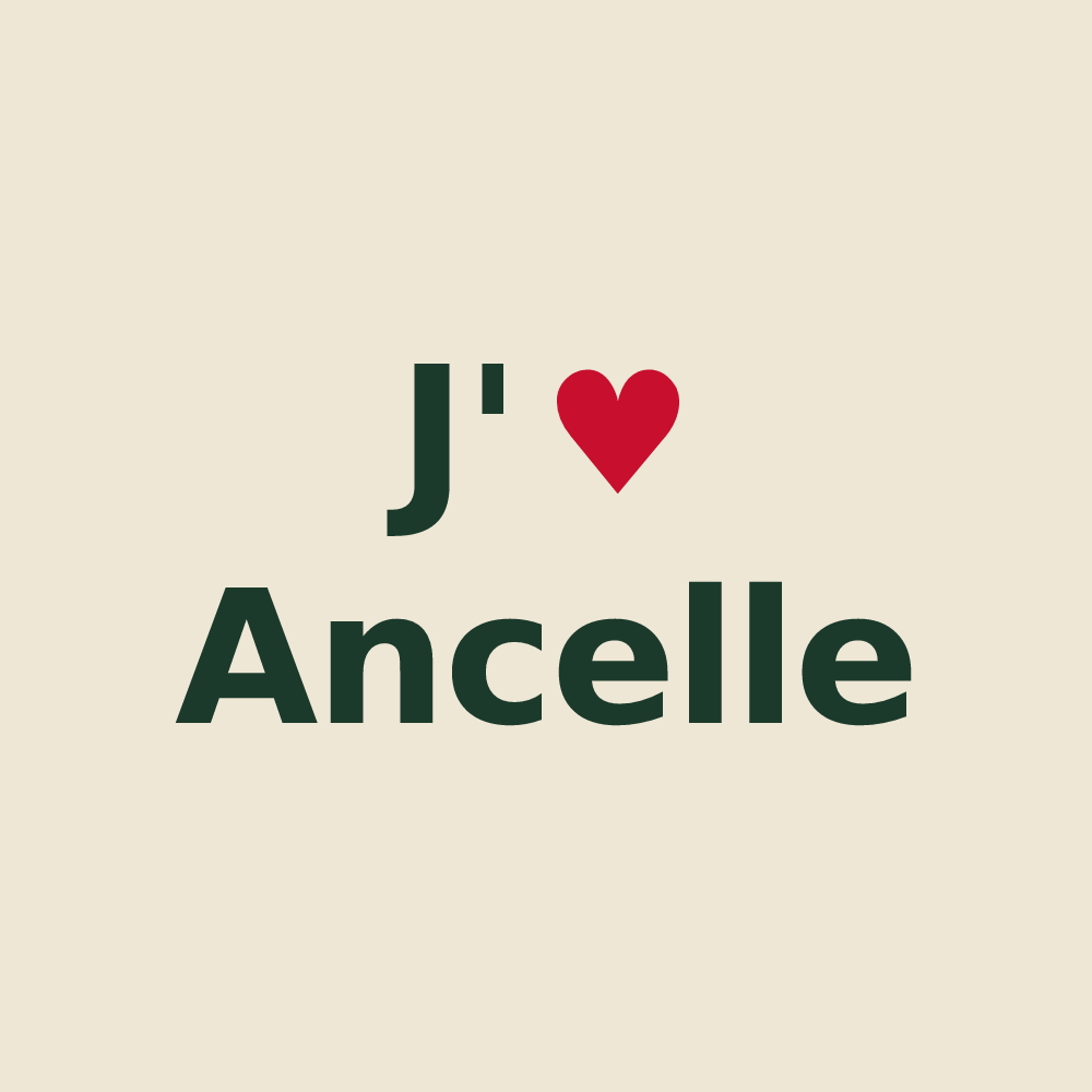 Tote bag personnalisé Ancelle — design J'aime Ancelle